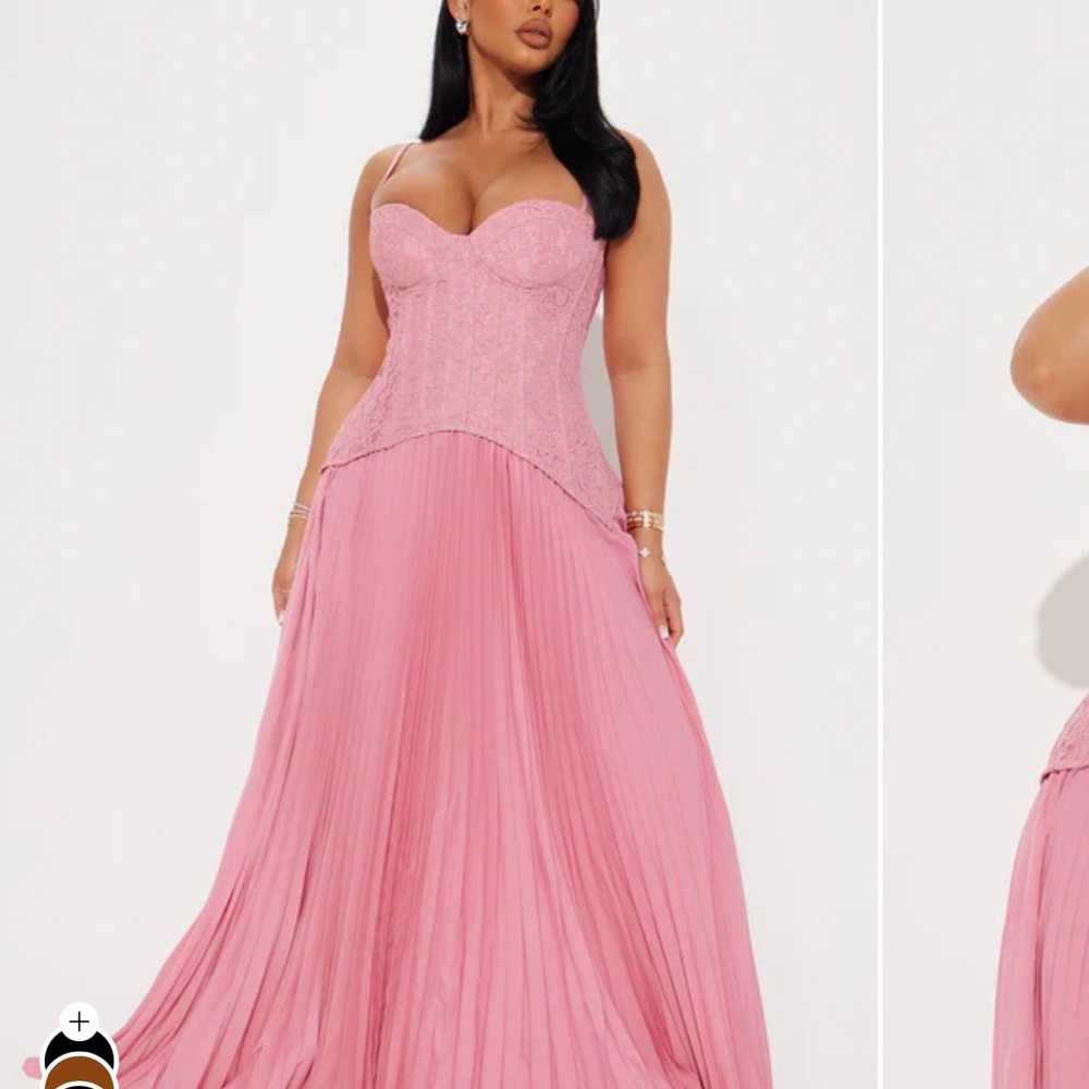 Fashion Nova Pink Lace Corset Dress